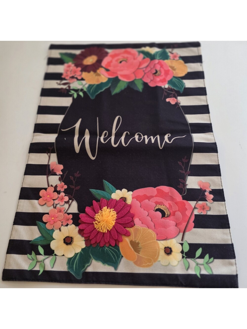 Breeze Decor 2-Sided Floral Embellished Garden/House Flag 18 x12.5"